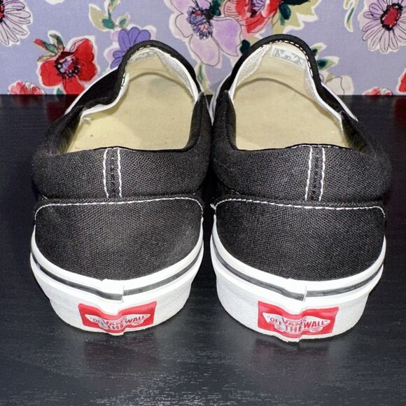 Vans Black and White Slip-On Sneakers - Picture 5 of 10